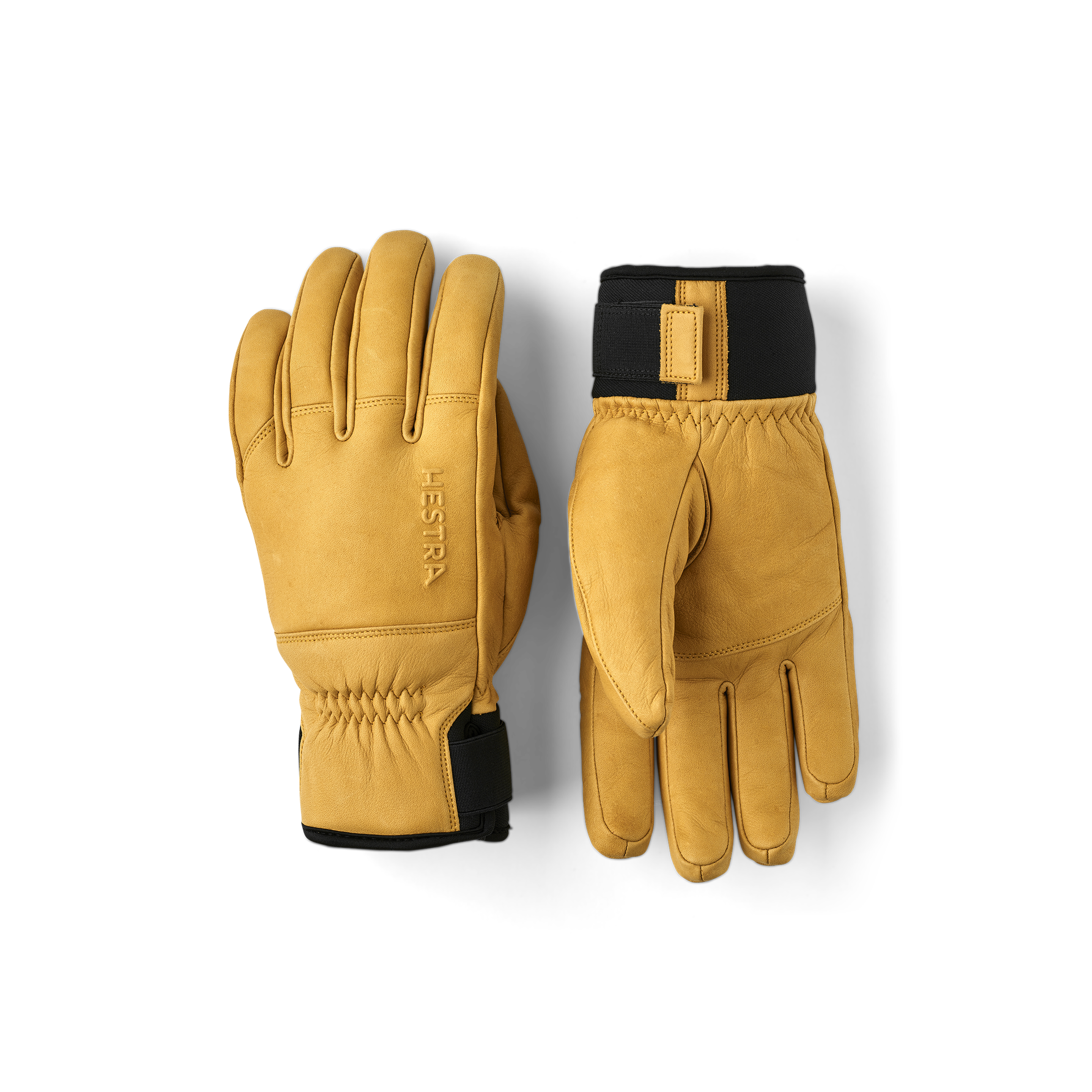 Light brown cow hide ski glove